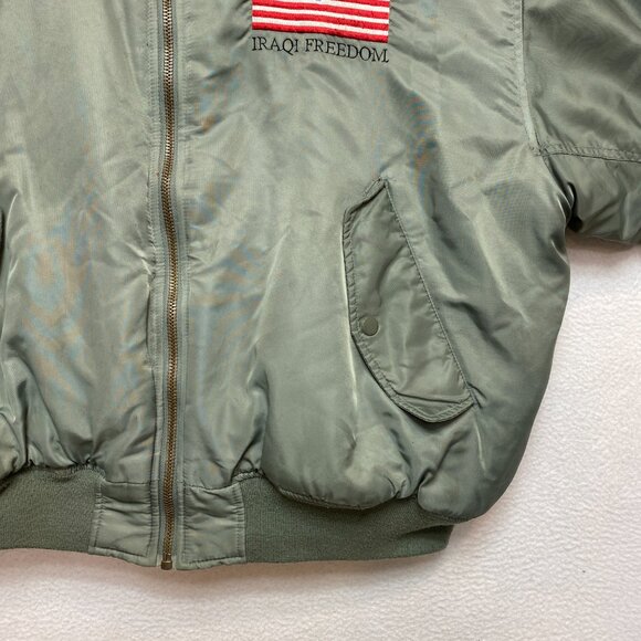 VINTAGE Nordic Army Bomber Jacket Mens 2XL Reversible Operation Iraqi Freedom - Picture 3 of 16